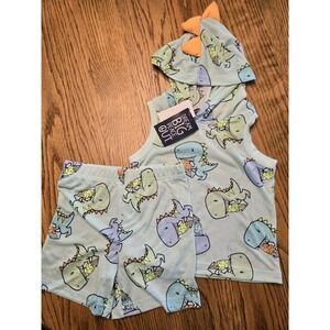 NWT Jammers Toddler Boys 2-Piece Green Dinosaurs Pajama Set Size 4T